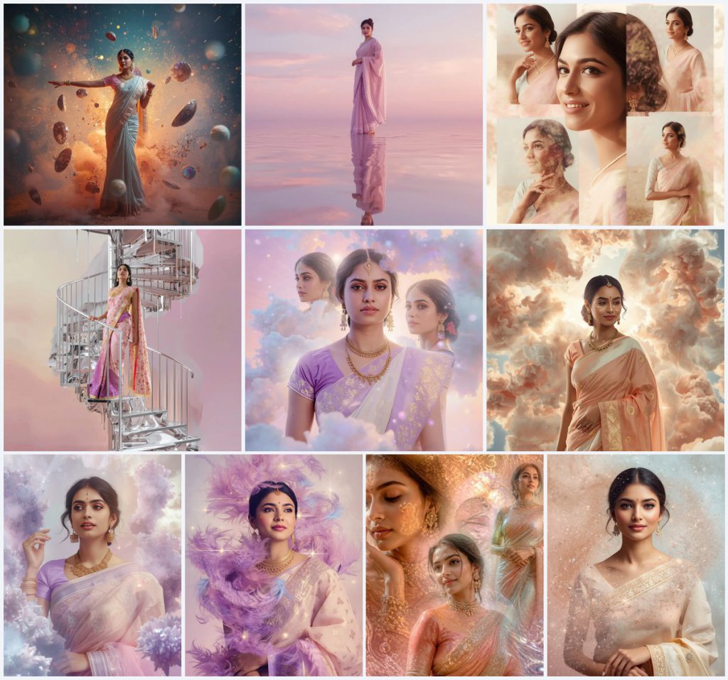 Best 10 Traditional Saree AI Prompts for Elegant Indian Woman Portraits | kurti prompt for girl