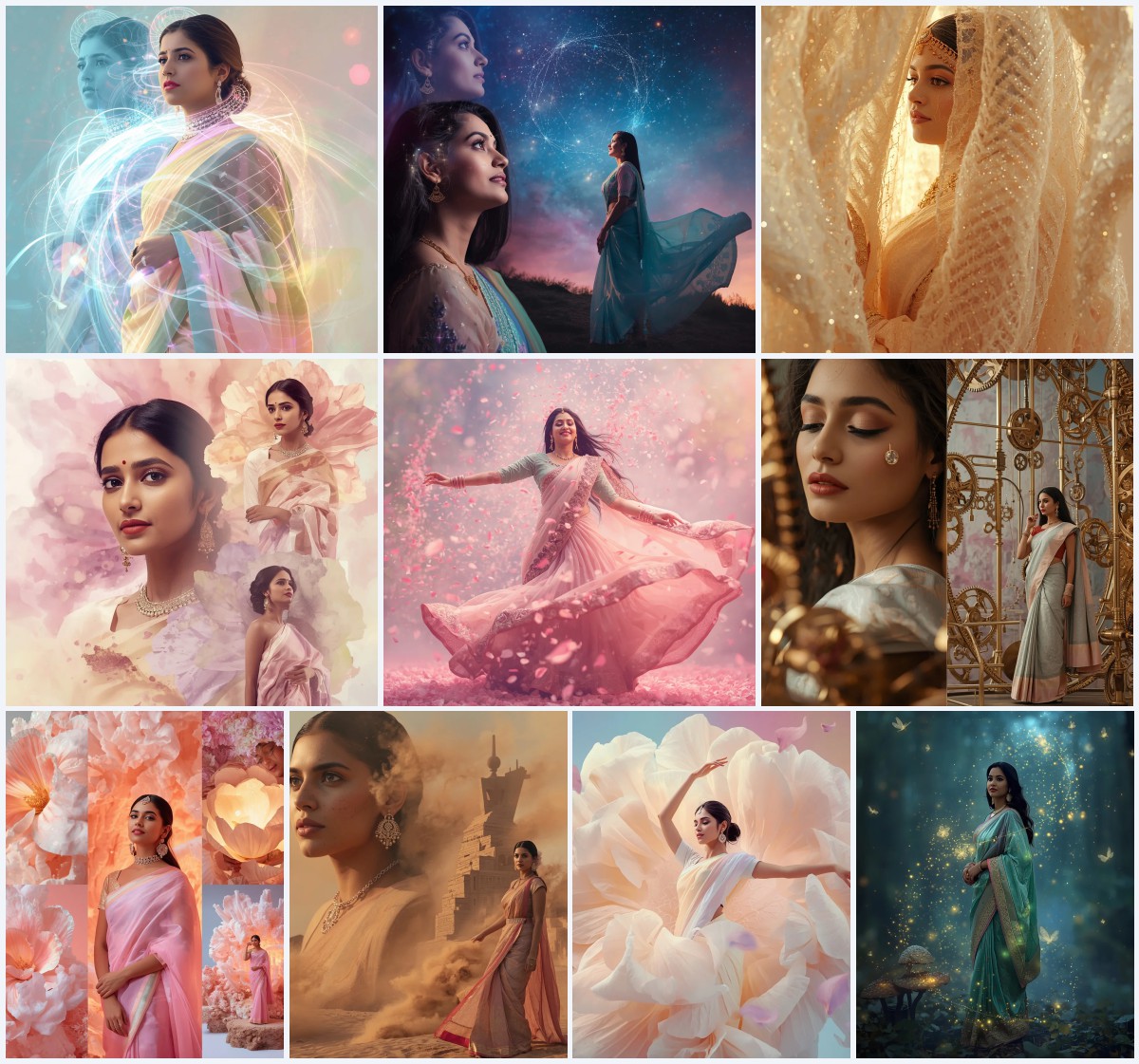 New 10 Prompt Seen Girl Saree AI Photo Editing Free for Artistic Enhancement | Trending saree prompt
