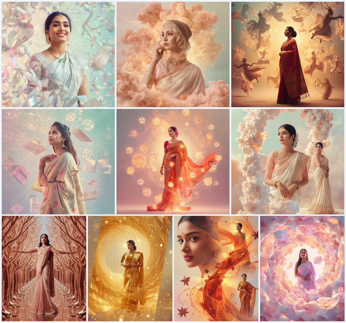 Top 10 Aesthetic Saree AI Prompts for Dreamy Portrait Photography | saree prompt ChatGPT